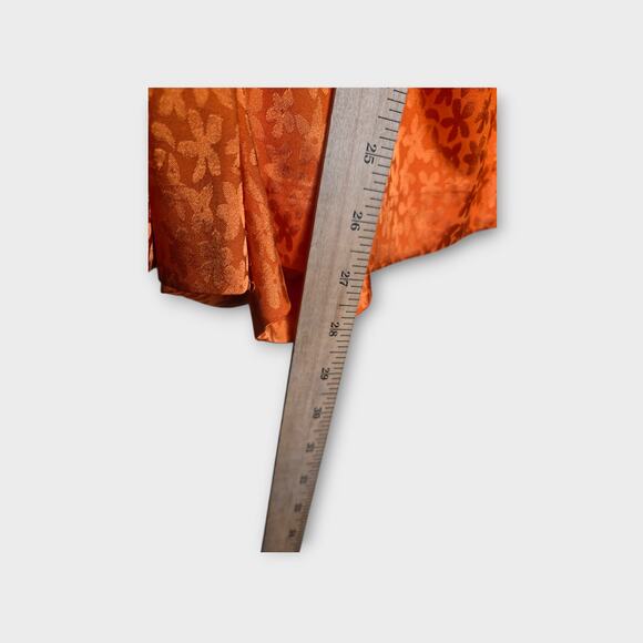 Significant Other Women's Isabel Romper Orange XS Flare Sleeve Ring Cutout Satin - Picture 8 of 11